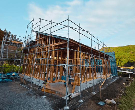 南九州市 新築施工現場の様子です。